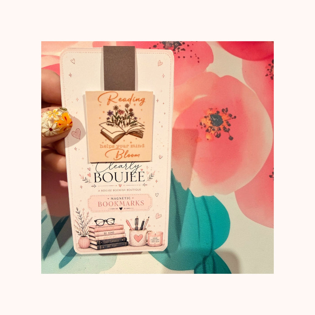 Alternate view of Reading Helps Your Mind Bloom Magnetic Bookmark by Clearly Boujee