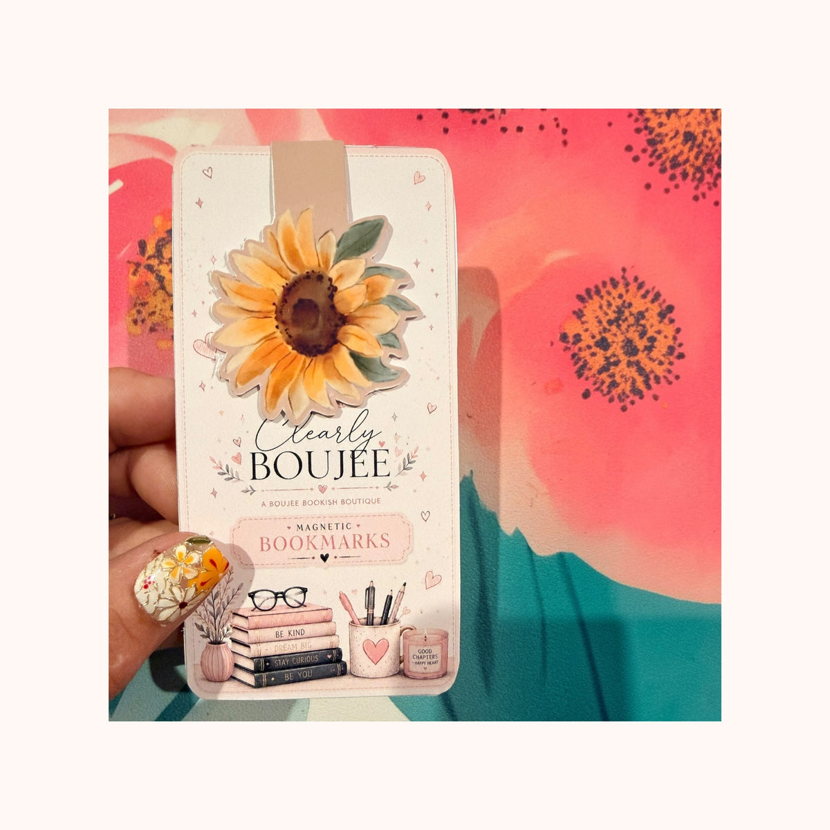 Sunny Sunflower Magnetic Bookmark by Clearly Boujee